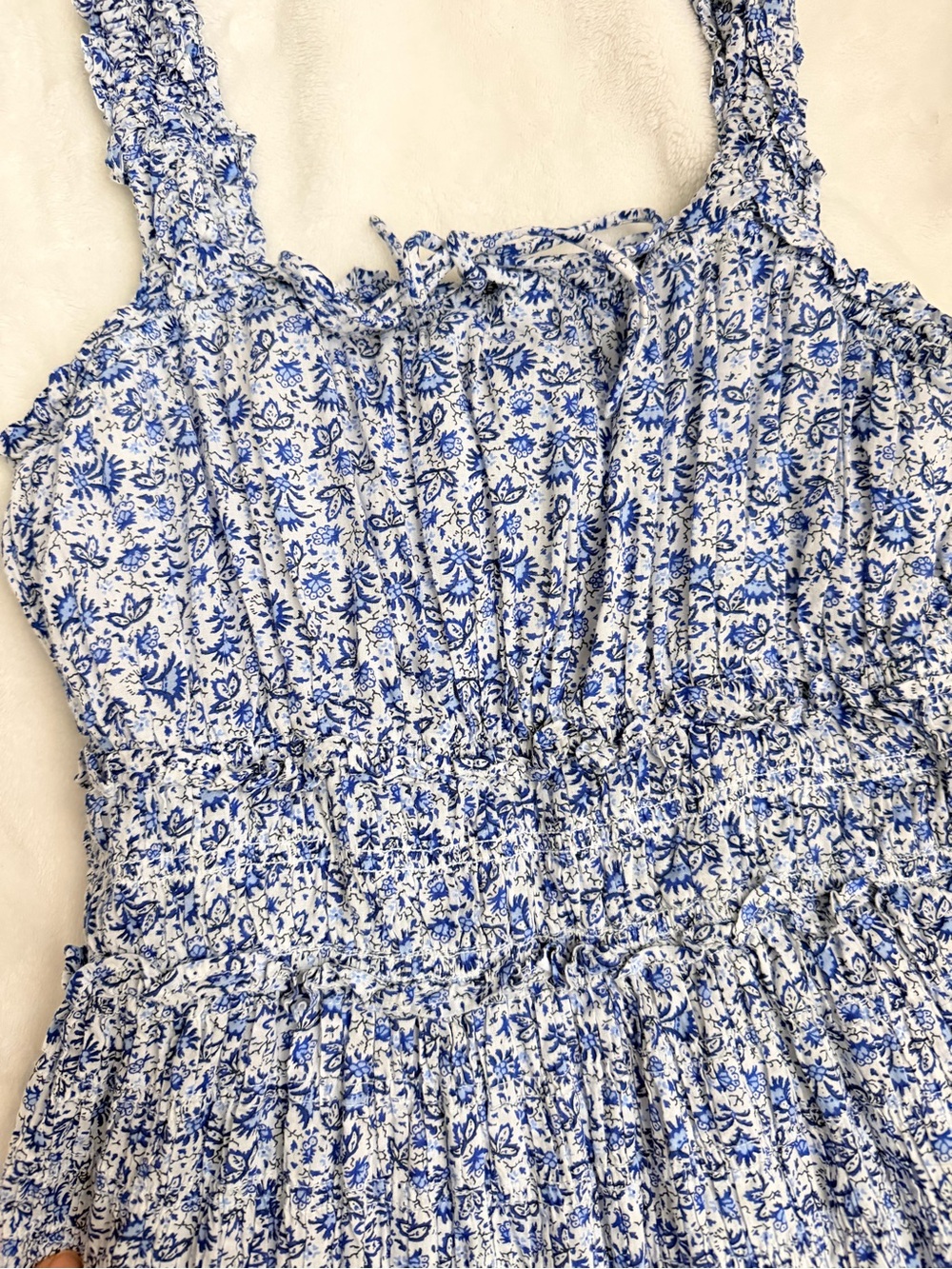 GAP x Doen Blue Floral Smocked Maxi Dress - Picture 2 of 12